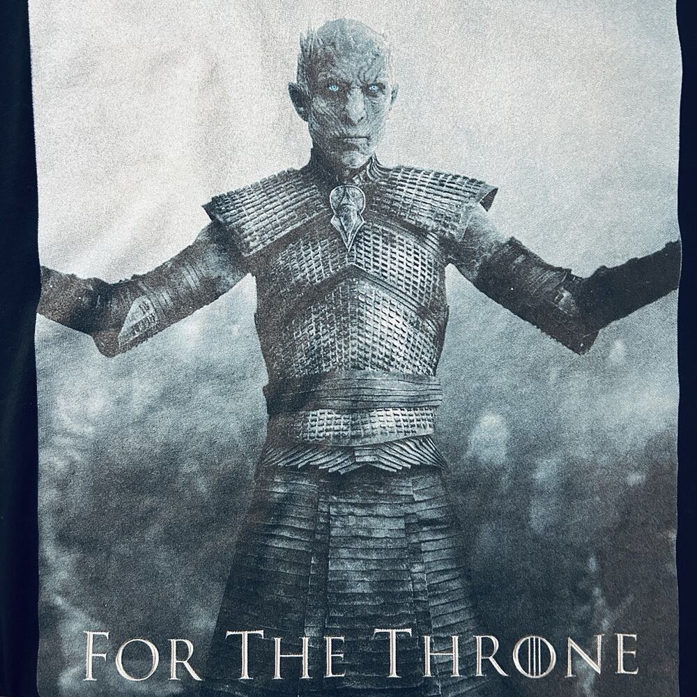 Game of Thrones Night King Shirt HBO For The Throne Graphic Tee Black Medium